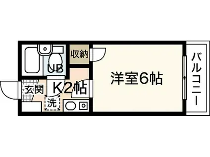Yコーポ(1K/2階)の間取り写真