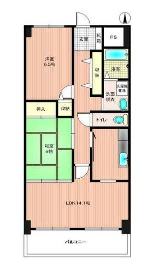 スカール屋島(2LDK/3階)の間取り写真