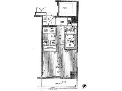 ヴェルト日本橋IIツヴァイト(1K/8階)の間取り写真