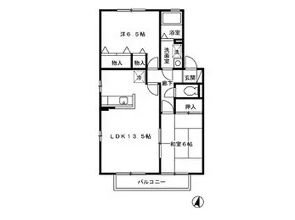 リージャ・パレ(2LDK/1階)の間取り写真