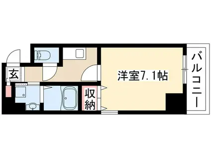 ヴィオレット泉(1K/3階)の間取り写真
