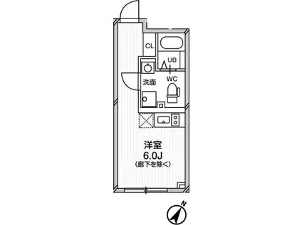 EXAM中目黒II(ワンルーム/1階)の間取り写真