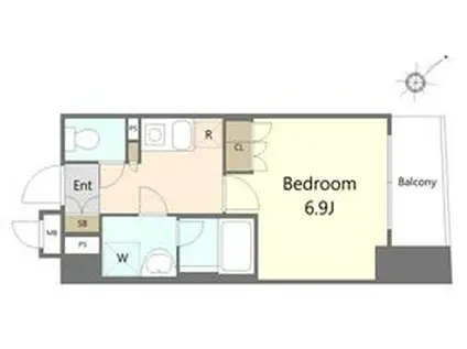 クオリア銀座三丁目(1K/6階)の間取り写真