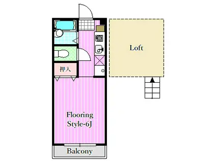 はーとらんどK(1K/2階)の間取り写真