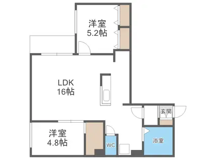 ルミエールコトニ(2LDK/3階)の間取り写真