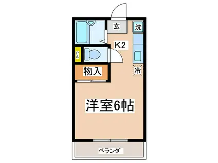 LIFE THR0UGH 2(1K/2階)の間取り写真