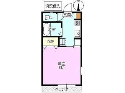 ヴィラ弥生(1K/1階)の間取り写真