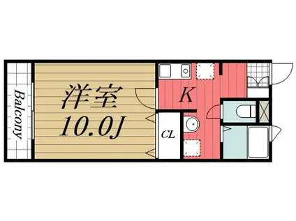 ベラヴィスタ(1K/3階)の間取り写真
