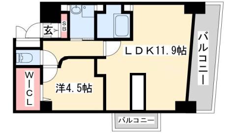 LUMINA(1LDK/4階)の間取り写真