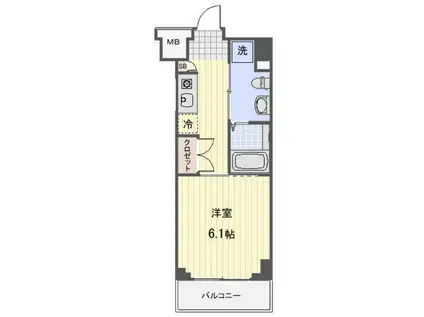 プロスペクト武蔵新城(1K/1階)の間取り写真