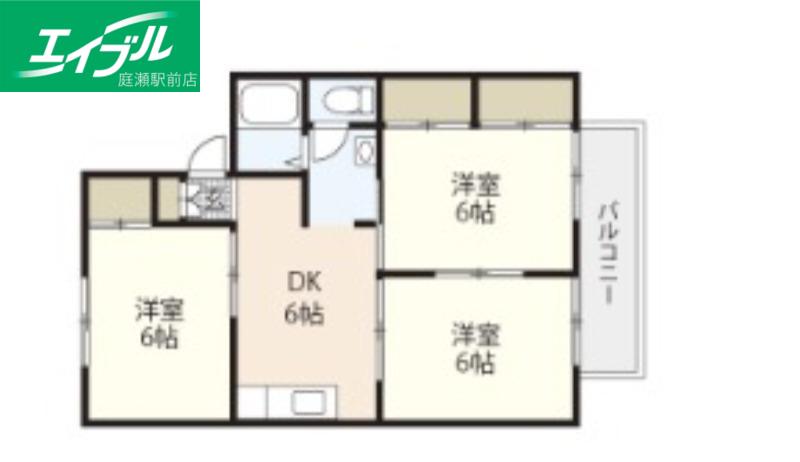 BRIGHT HIGHT(3DK/1階)の間取り写真