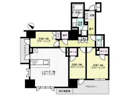 パークハウス天神今泉(3LDK/4階)の間取り写真