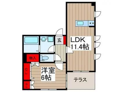 メゾンT(1LDK/1階)の間取り写真