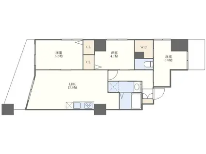 アンベリール・おらんだ坂(3LDK/8階)の間取り写真