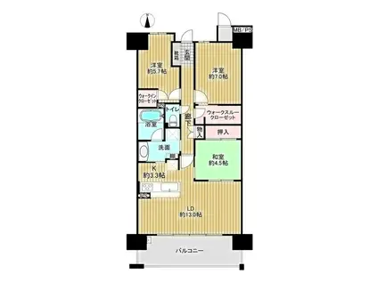 ミリカ・テラス2街区(3LDK/8階)の間取り写真