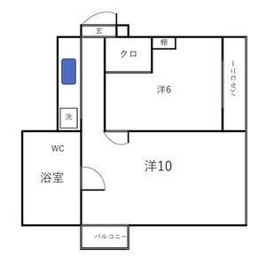 HATAYAアパートメント(1LDK/1階)の間取り写真