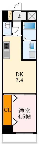 リアライズ深井駅前(1DK/7階)の間取り写真