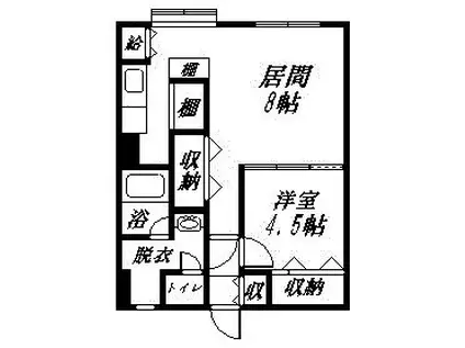 日の出マンションA・B(1DK/1階)の間取り写真