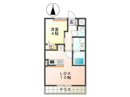 タキハウス(1LDK/1階)の間取り写真
