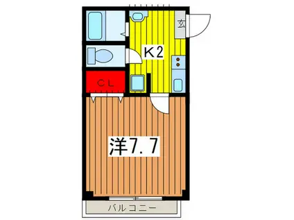 エルフォレスト浦和(1K/1階)の間取り写真