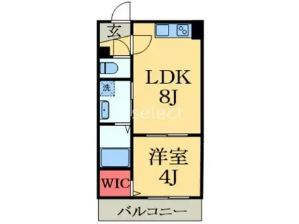 BR茂原II(1LDK/3階)の間取り写真