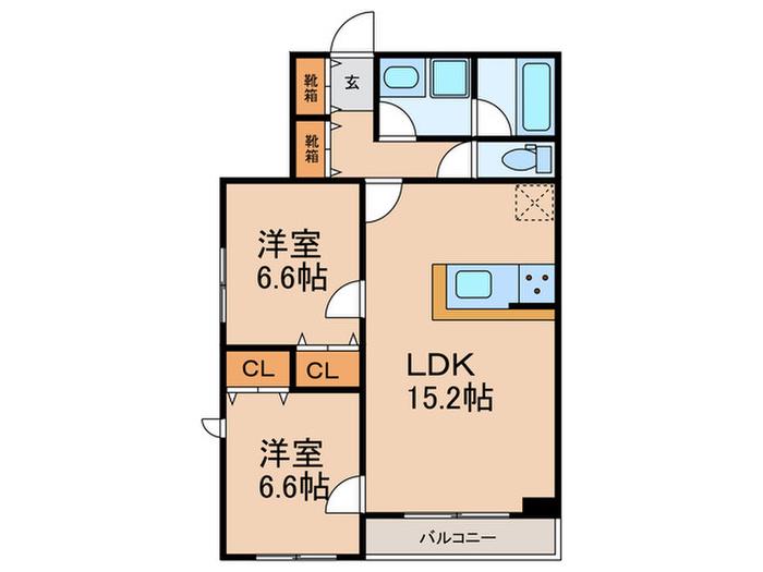 AVANCE ISSHA(2LDK/3階)の間取り写真