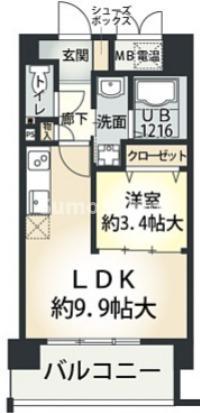フジーディア・ミュ・リッヒ(1LDK/7階)の間取り写真