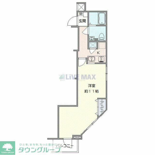 セリュークス高田馬場(1K/5階)の間取り写真