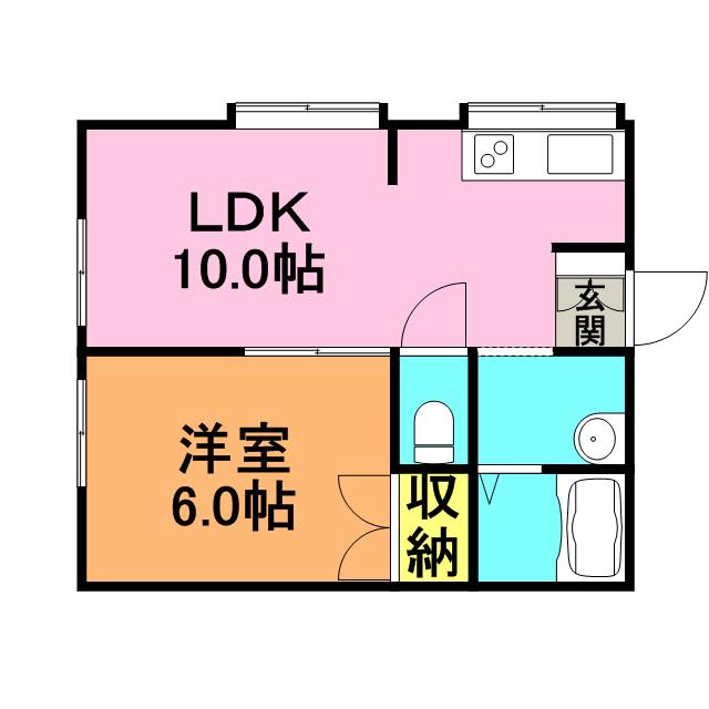 センチュリー合川(1LDK/1階)の間取り写真