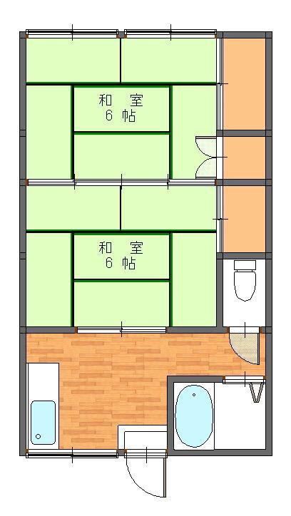 横山ハイツ(1K/1階)の間取り写真