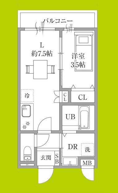 林4丁目アパート(1LDK/3階)の間取り写真