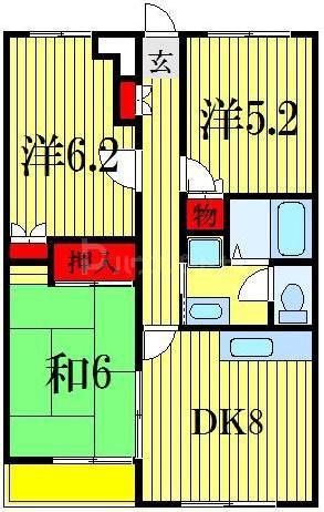 エクセル青山(3DK/9階)の間取り写真