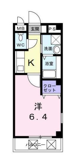 ADESSO(1K/3階)の間取り写真