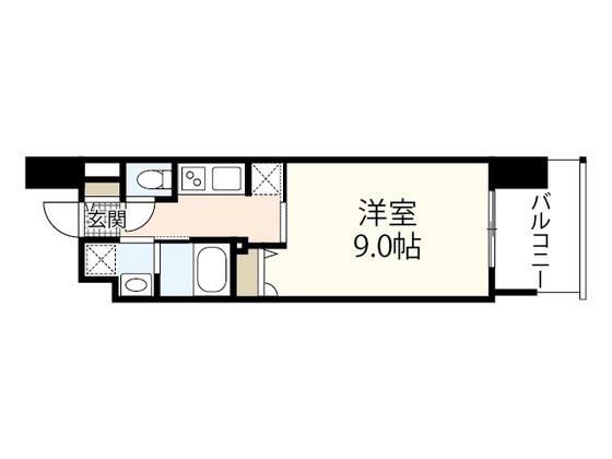 プライマル広島駅(1K/8階)の間取り写真