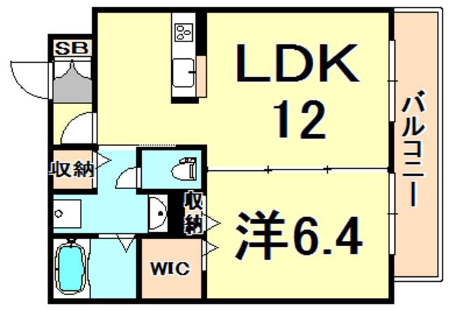 メゾンベール塚口(1LDK/2階)の間取り写真
