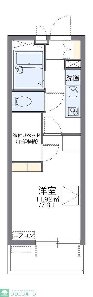 レオパレスアストライア(1K/1階)の間取り写真