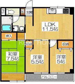 セルバ山本II(3LDK/3階)の間取り写真