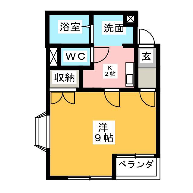 クレバービュー(1K/2階)の間取り写真