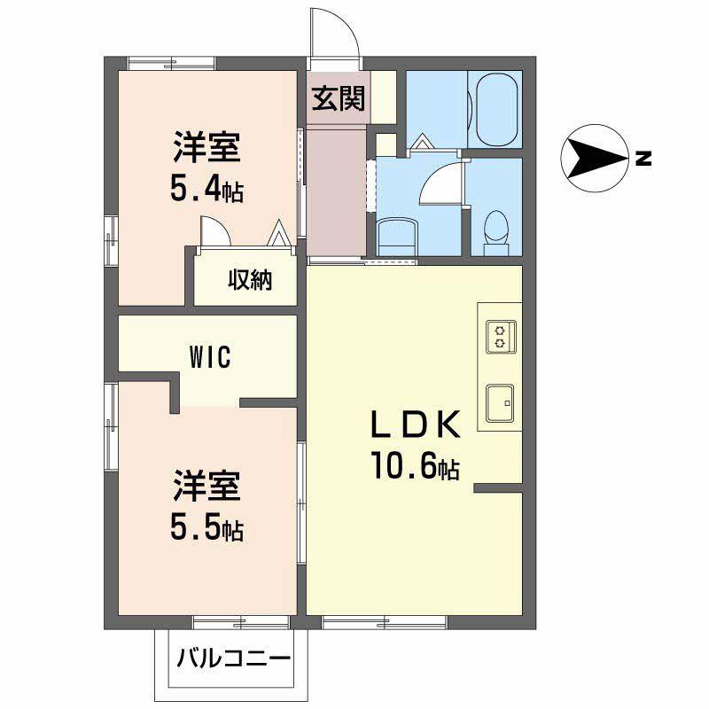 ディアス 山本(3K/1階)の間取り写真