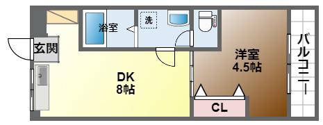 PRECIOUS ONE(1DK/1階)の間取り写真