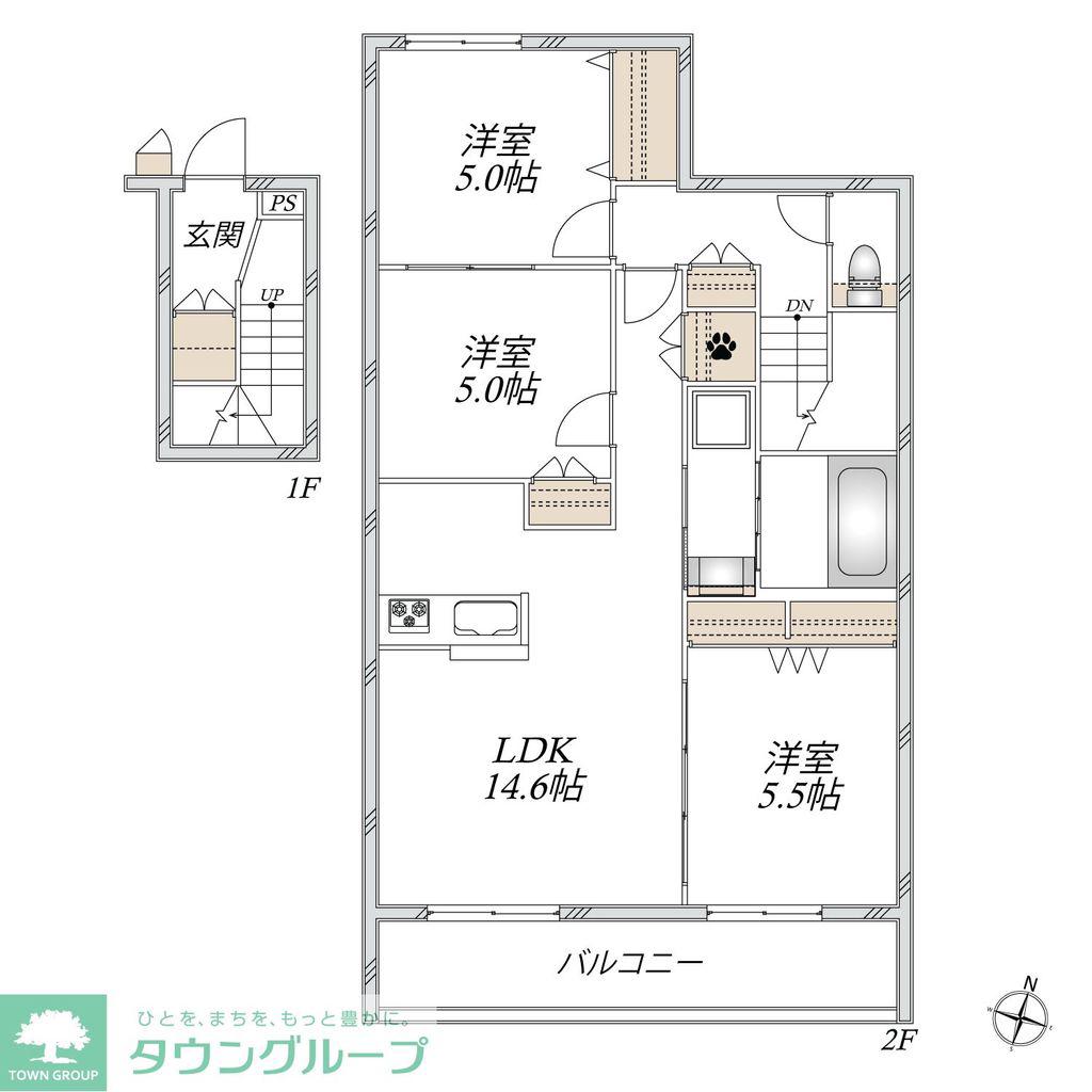 ALCYONE SHIZU(3LDK/2階)の間取り写真