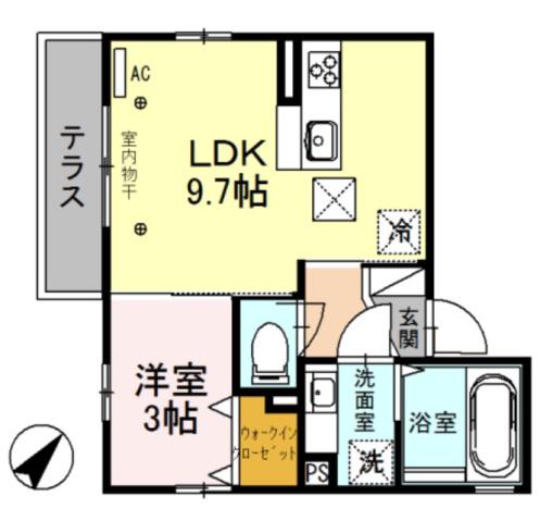 FELIZ COLINA(1LDK/1階)の間取り写真