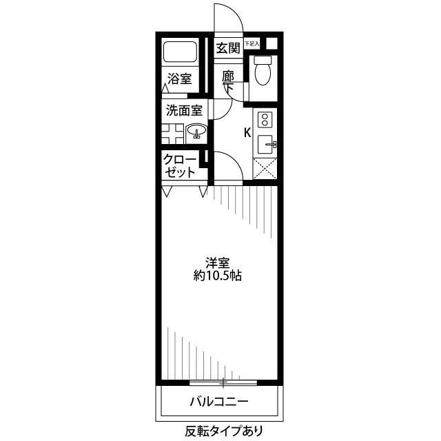 アムール DU MONDEII(1K/2階)の間取り写真