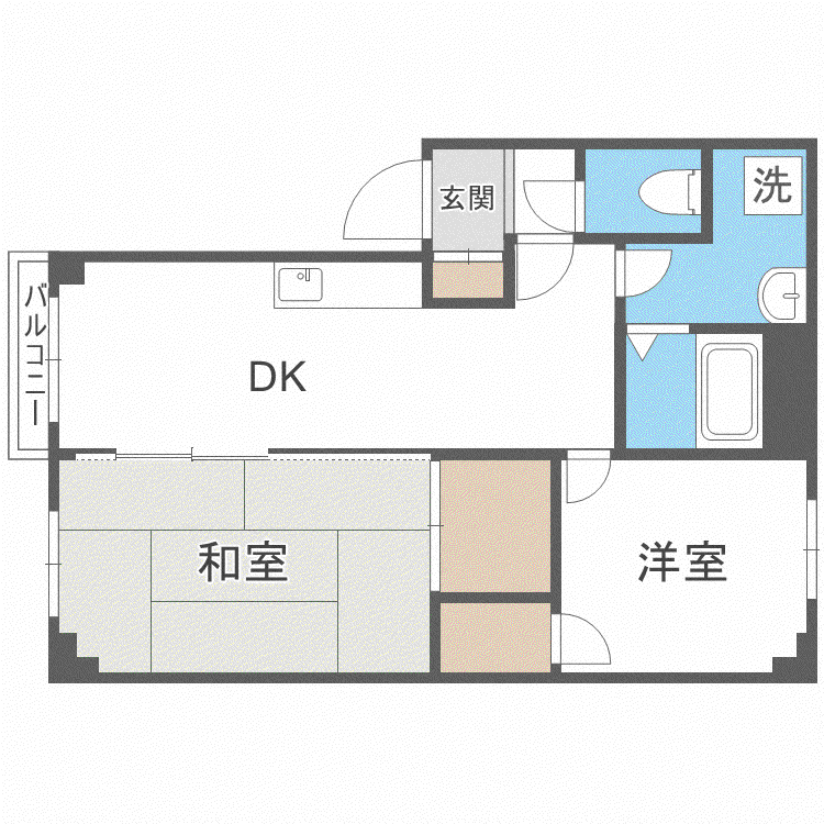 大友パークマンション(2LDK/2階)の間取り写真