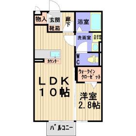 サニープレイス A(1LDK/1階)の間取り写真