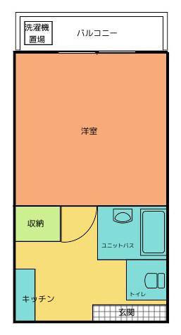 マンションはるか(1K/3階)の間取り写真