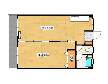 コーポ大戸(1LDK/3階)の間取り写真