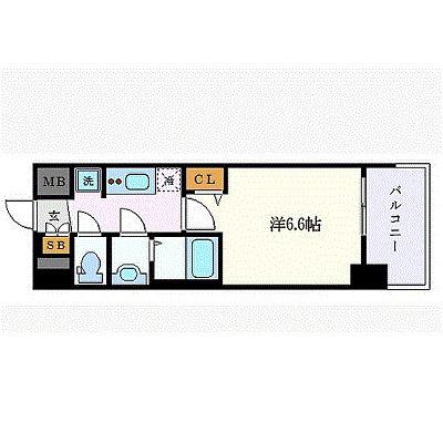 プレサンス名古屋STATIONフレア(1K/4階)の間取り写真