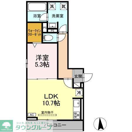 セレスティア藤江町(1LDK/2階)の間取り写真