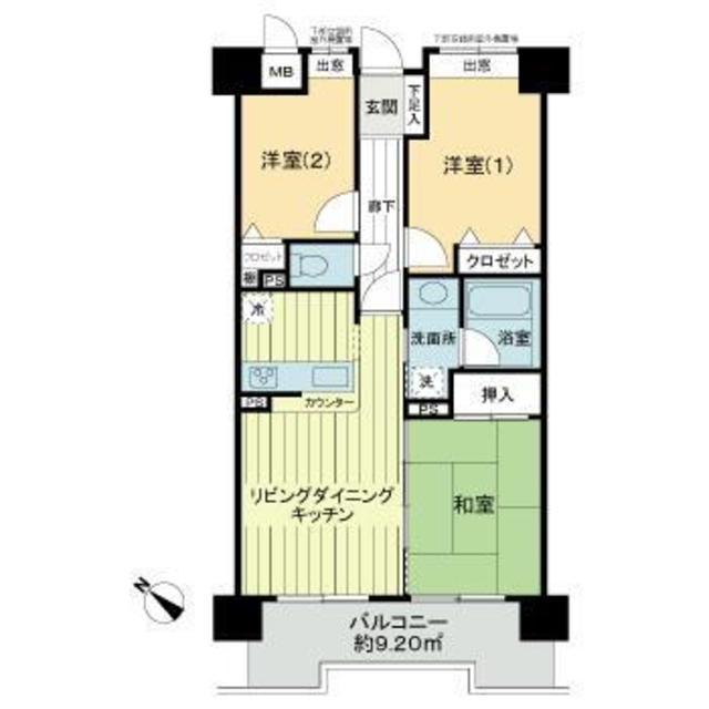 レクセルプラザ西川口(2SLDK/5階)の間取り写真